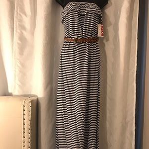 Sleeveless striped summer beach dress